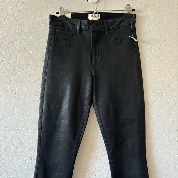 L’AGENCE Black Piper High Rise Skinny Jeans Noir Coated Size 26 - Picture 7 of 16